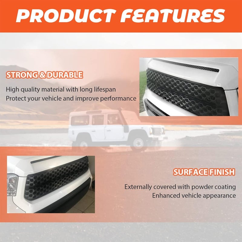 Kojem Hood Bulge Molding Compatible with 2014-2021 Toyota Tundra Front Upper Grille White Hood Scoop - Image 4